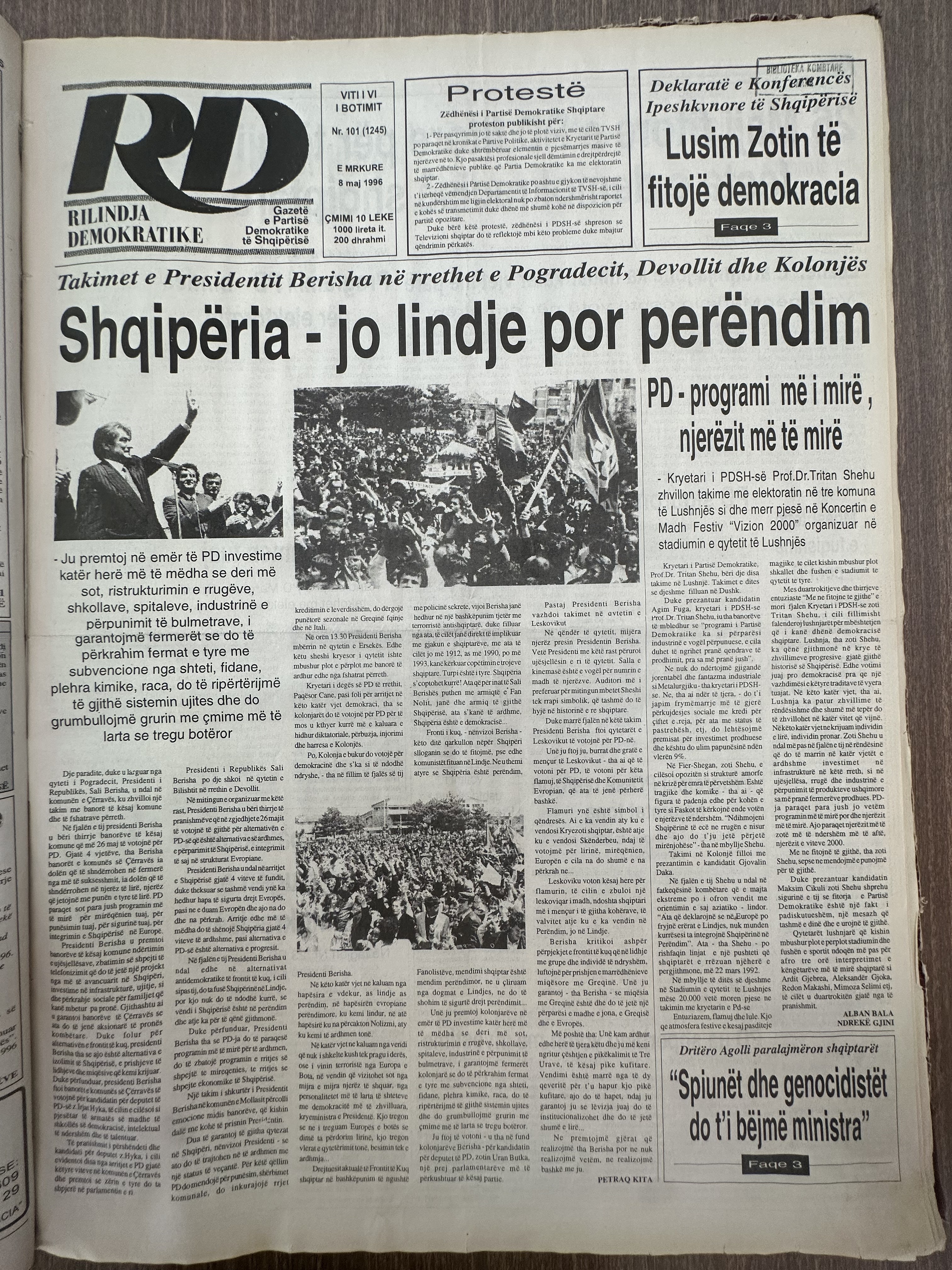 Rilindja Demokratike 1996-05-08